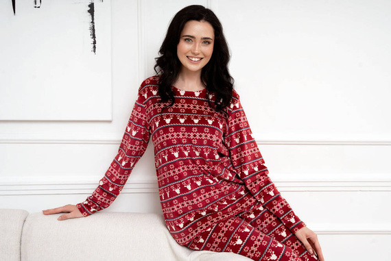 Исландски поларен комплект за жени Италианска мода - бордо принт 