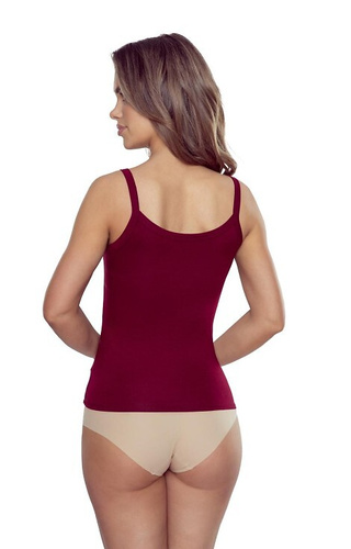 Lucita Дамска тениска Вискозна вталена ежедневна спортна блуза - бордо