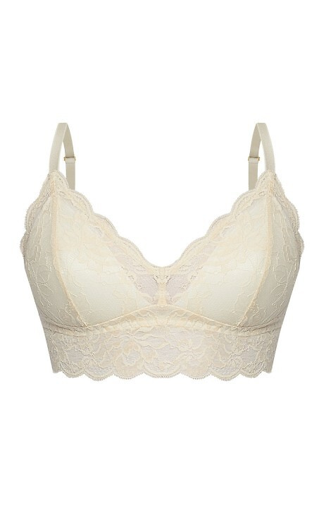 Kaja 02 Mefemi мек сутиен без банели, пясъчно – дантела, мек, удобен, с декоративна панделка