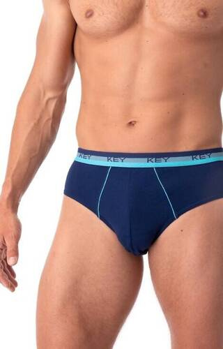 MPP 340 B25 Slipy męskie 2-pak Key - granatowy-szary