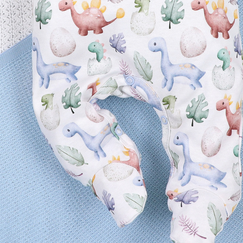 ABN-5569 Пижамен гащеризон Dino Explorer Nini – органичен памук, удобно закопчаване