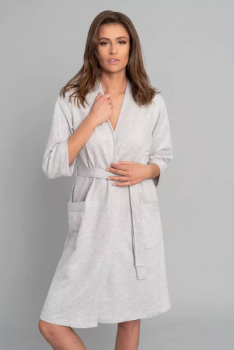 Дамски халат Karla Италианска мода - светъл меланж
