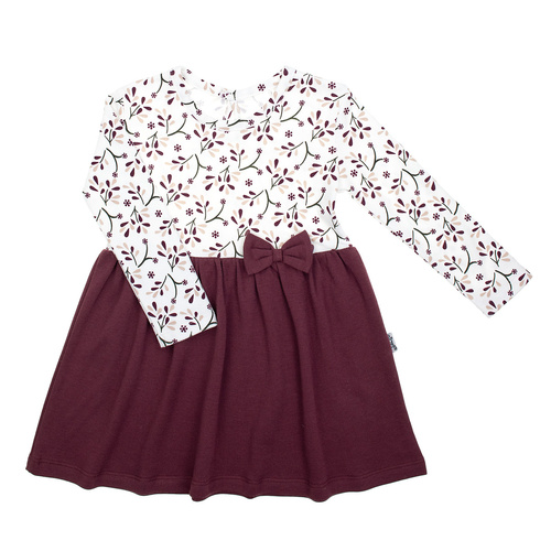 217166 Рокля Alisa Nicol – памук, дълги ръкави, растителна шарка, панделка