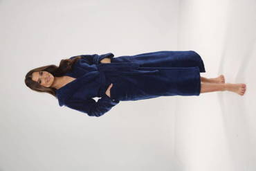 807 Дълъг дамски халат Luna II Forex - морско синьо