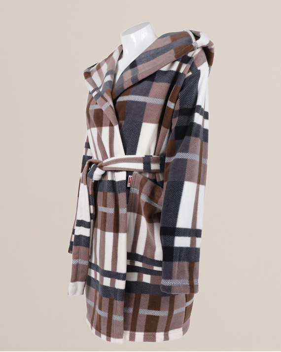 031 De Lafense одеяло за баня - топъл дамски халат от полар Super Cozy, кафяв