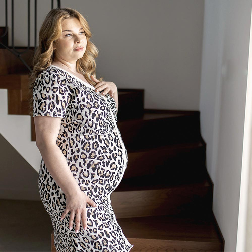 Нощница Mary Maternity за кърмене Eevi - леопардов принт