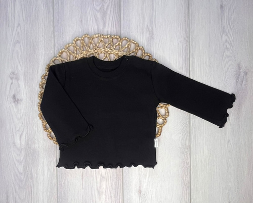 BI006 Момичешка блуза с дълъг ръкав Mamatti - черна