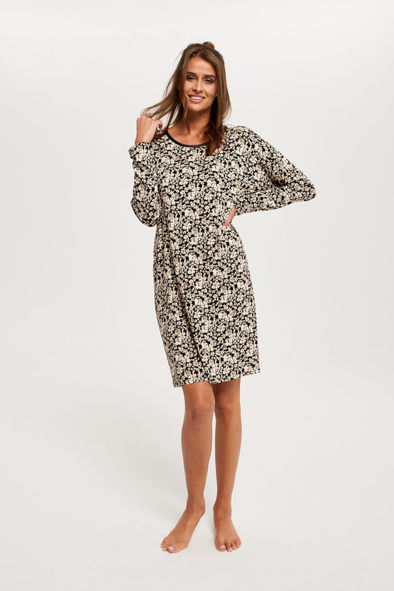 Guyana Дамска нощница с дълъг ръкав Италианска мода - принт