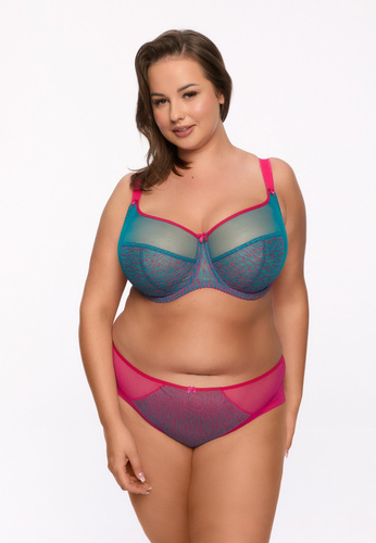 BSM 1294 Cintia maxi Gaia мек сутиен – фуксия-тюркоаз, конструкция S16MX, тюл и бродерия