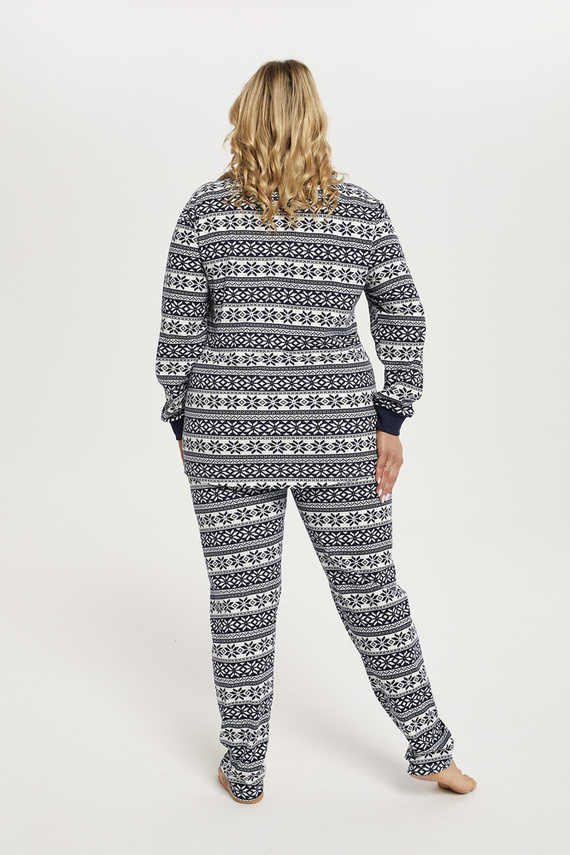 Alaska Дамска пижама с дълъг ръкав и дълъг панталон Италианска мода - принт/зелено