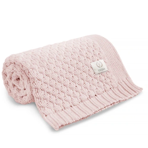 Одеяло от мериносова вълна Bubbles Yosoy, пудрово розово – естествено, хипоалергенно, двустранно