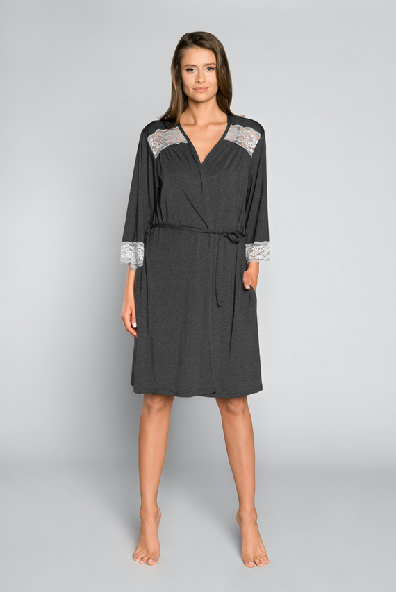 Sonata Дамски халат Италианска мода тъмен меланж 