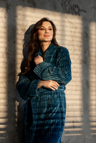 Тюркоазен дамски халат One And Only Long Momenti Per Me