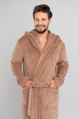 Mimas Мъжки халат с качулка Италианска мода - тъмносин