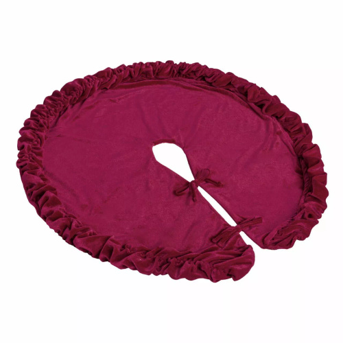 Коледен килим за елха 80 см бордо кадифе NL24 – елегантен завършек на вашата коледна украса