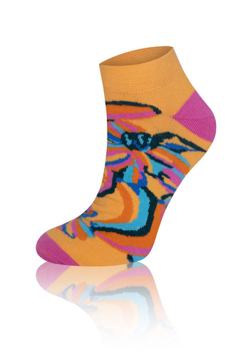  S141S Чорапи с крачоли Zanzi Италианска мода - разрошени/жълти/розови