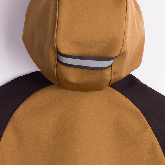 229020 Nicol Яке softshell за момче с полар, качулка и светещи елементи - маслинено зелено