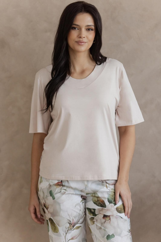 Пижама Afrodyta Taro – дамска памучна пижама с флорален принт и ръкав 7/8