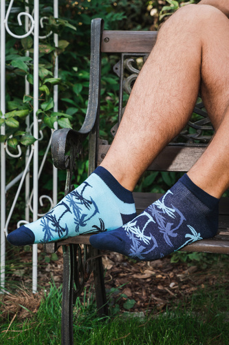 S152S Paleros Италиански модни чорапи за крака - тъмносини/тюркоазени