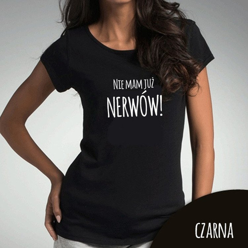 Bluzka damska  "Nie mam już nerwów" Moocha czarny