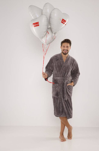 391 Мъжки халат за баня Hugo De lafense - сив
