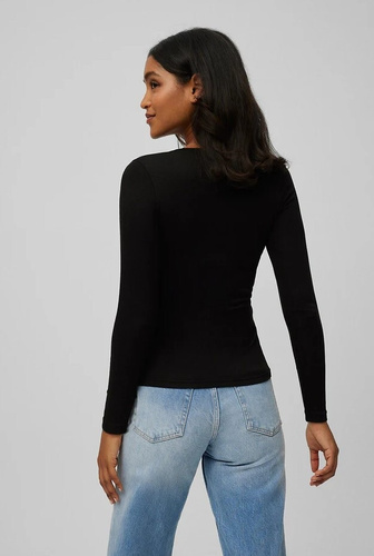 Черна дамска термо тениска Ysabel Mora 70017 - мека, дишаща, хипоалергенна, с дълъг ръкав