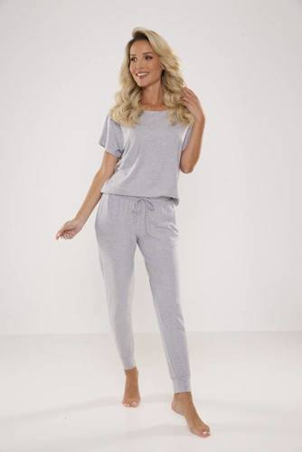 524 Paula Дамска пижама De Lafense - светъл меланж