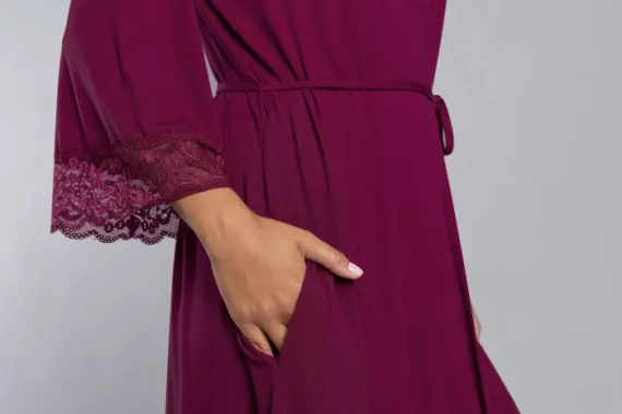 Халат Samaria Италианска мода 3/4 ръкав - вино