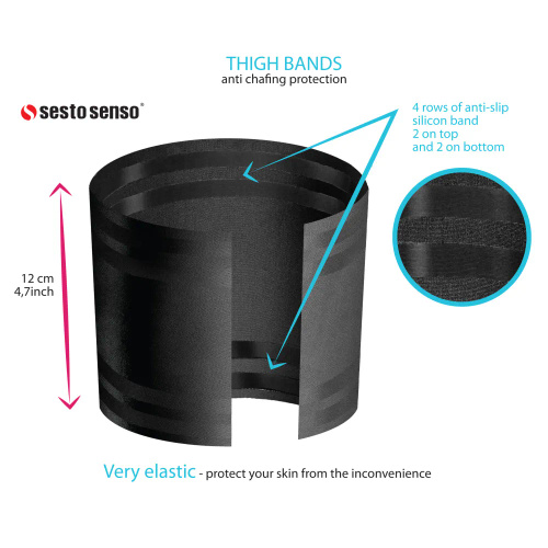 Мъжки самоносещи ленти на бедрата Sesto Senso, черни