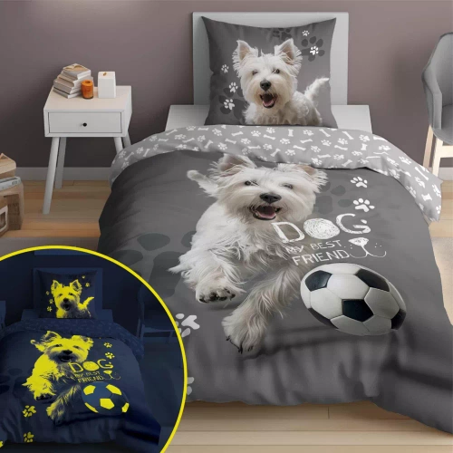 5205 A Fluo 40 Светеща в тъмното памучна постелка Detexpol топка за кучета