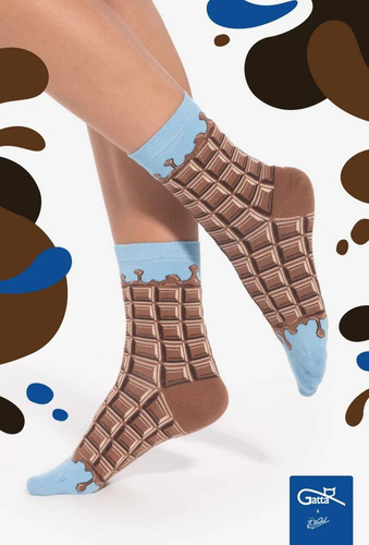 U04.WED Унисекс чорапи Wedel Gatta - млечен шоколад 02/13E