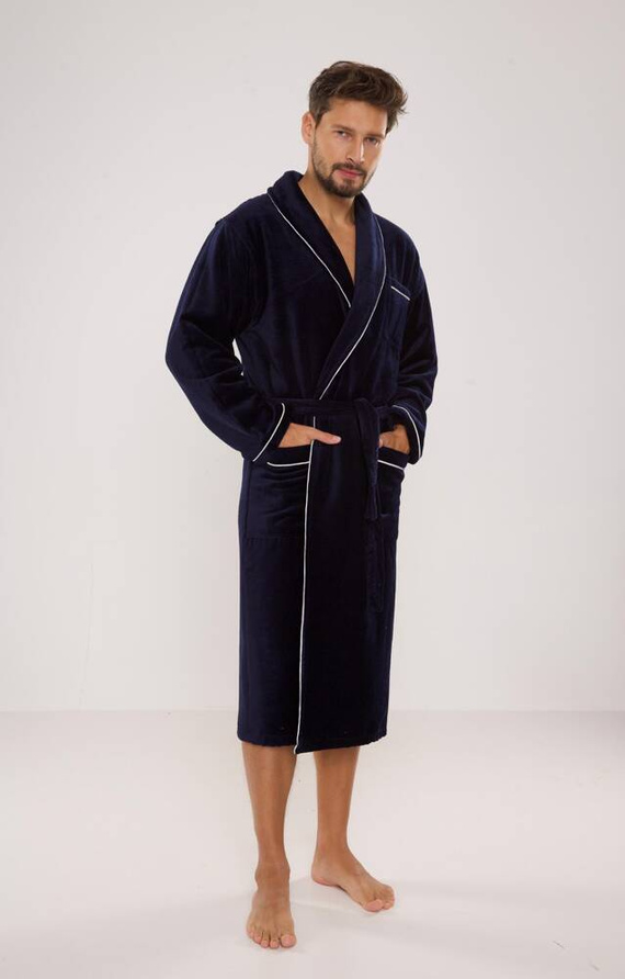 735 Manuele мъжки халат De Lafense - тъмносин