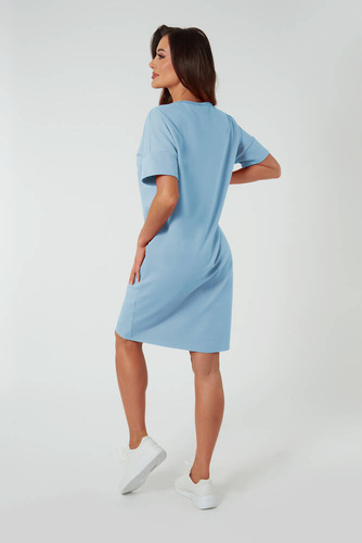 Дамска туника с къс ръкав Stella Италианска мода - синя