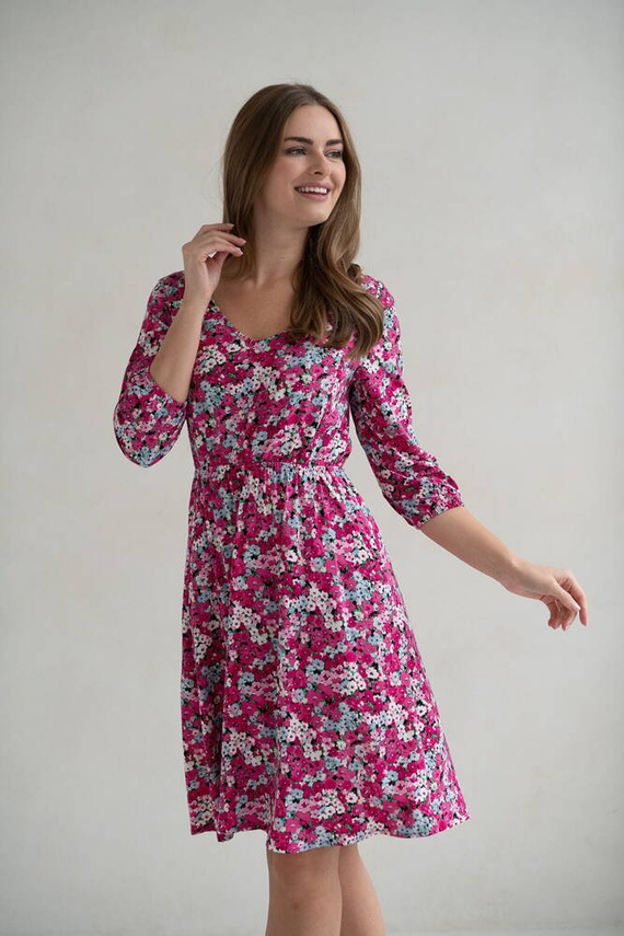 Миди рокля за бременни и кърмачки Lovely Dress с 3/4 ръкав от Milk&Love с цветя