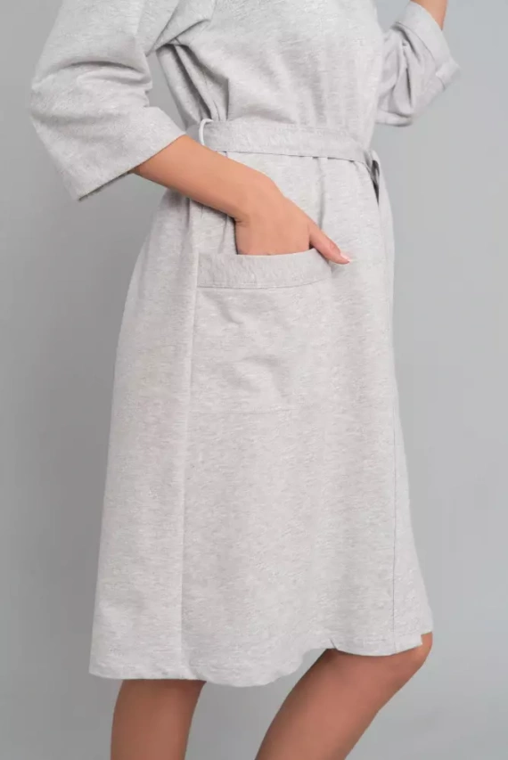 Дамски халат Karla Италианска мода - светъл меланж