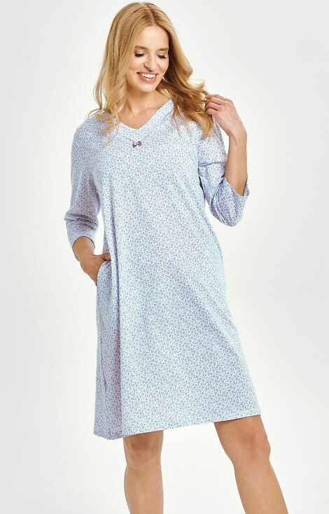 3449 Дамска риза Debora Taro – 100% памук, дълъг ръкав, джобове, V-образно деколте