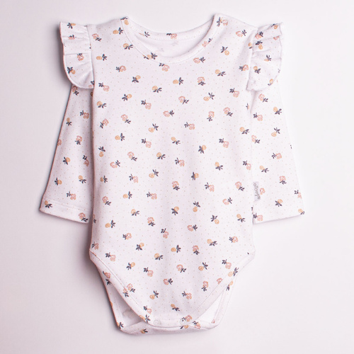 Боди за момиче Nicol 220097 – 100% памук, дълъг ръкав, цветен принт, пеперуди