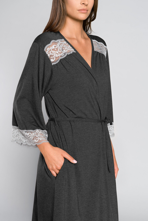 Sonata Дамски халат Италианска мода тъмен меланж 