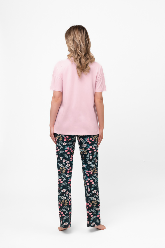 Дамска памучна пижама Marisal - къс ръкав, дълъг панталон Италианска мода  