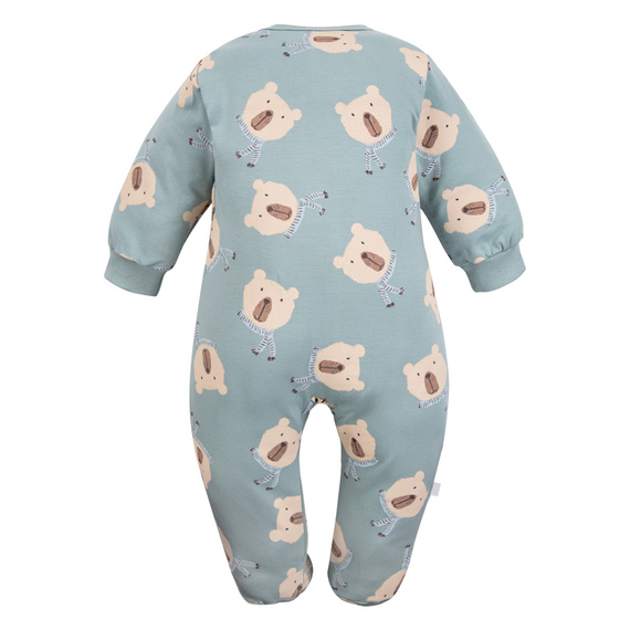 Бебешки гащеризон Beary Cool Eevi – салвия, модел мече, памук, с крачета