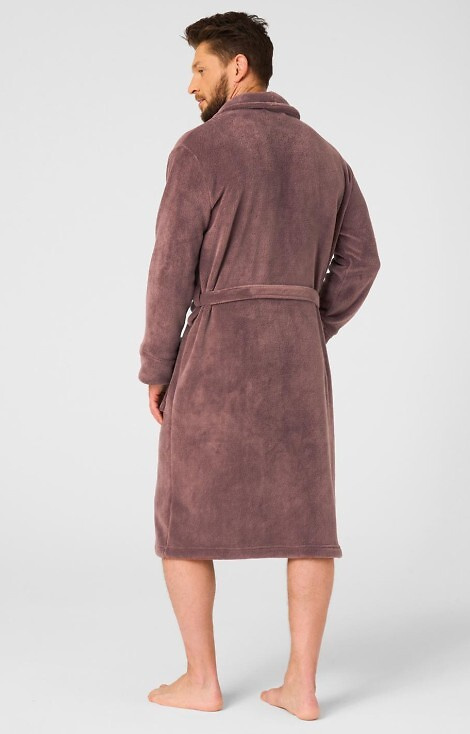 MGL 255 B25 Мъжки кафяв халат - класически, мек, с връзване на талията
