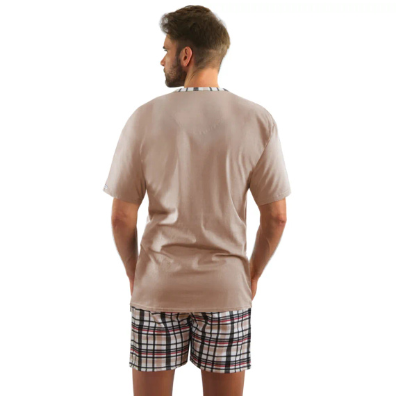 2187/27 Мъжка пижама с къс ръкав Sesto Senso latte