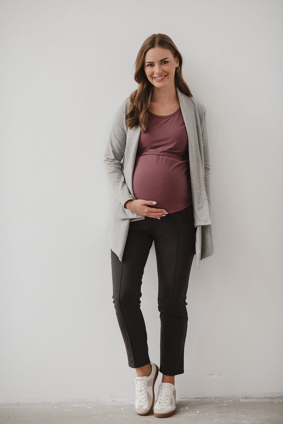 Жилетка за бременни Mama Wrap Milk&Love, светло сив меланж