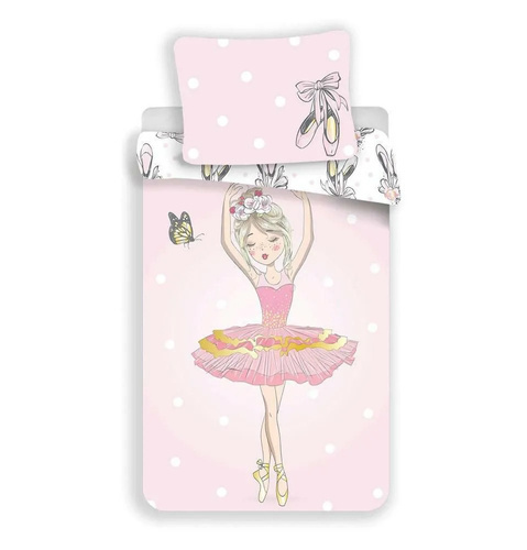 Детско памучно спално бельо Ballerina от Jerry Fabrics, розово