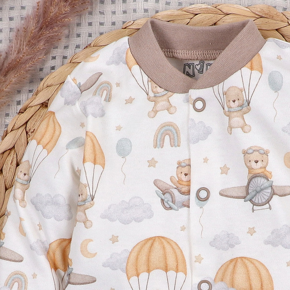 ABN-5510 Бебешки кафтан Sky Journey Nini – органичен памук, затваряне с щракване