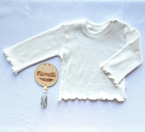 BI002 Момичешка блуза с дълъг ръкав Mamatti - бяла