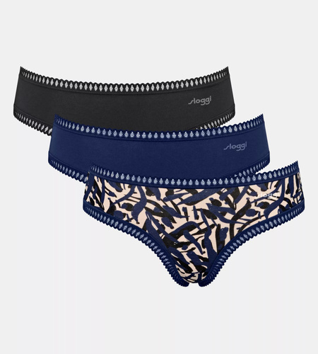 GO Crush C3P Hipster Дамски Sloggi 3-Pack - M008 морско синьо