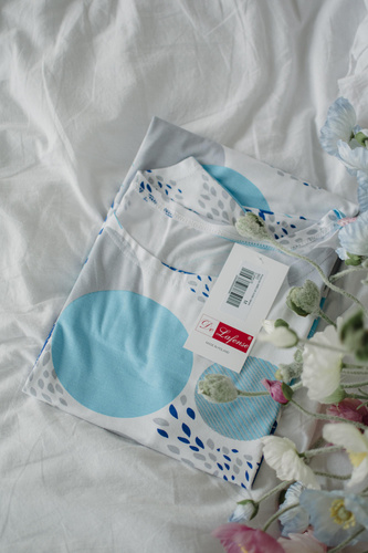 860 Amelia De Lafense нощница - къс ръкав, мека вискоза - тюркоаз