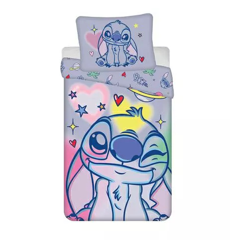 Памучно спално бельо 140x200 Lilo and Stitch синьо 70x90 Jerry Fabrics