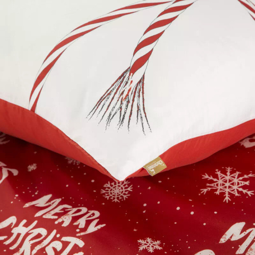 Микрофибърно спално бельо Кевин Весела Коледа Европердеси червено
